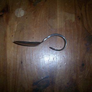 Antique Baby Spoon 1881 ROGERS A1 Curved Loop Handle  ~ 3.5" long, Silverplate